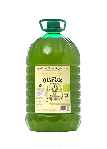 Oliflix. Aceite de oliva arbequina ecológico, Caja de 4 garrafas de 5 L