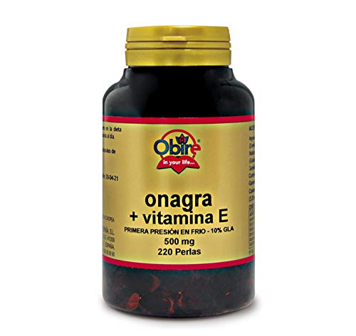 Obire | Perlas de Aceite de Onagra 500 mg | 220 Perlas | Contribuye a Aliviar los Síntomas Menstruales | Primera Presión en Frío | 10% GLA | Omega 3-6-9 | Vitamina E